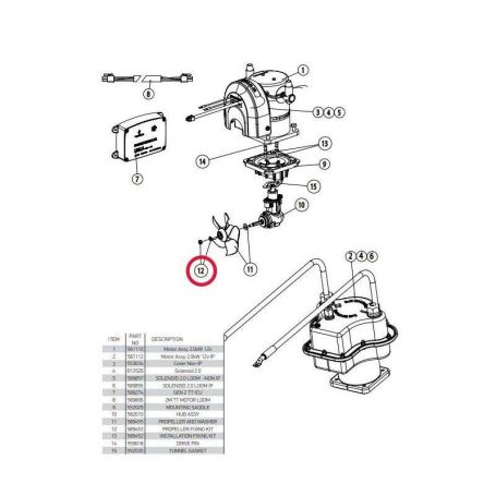 Kit vis de fixation pour hélices pour propulseur Lewmar 110TT