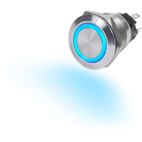 Interrupteur à bouton-poussoir LED 10A OFF-ON Bleu