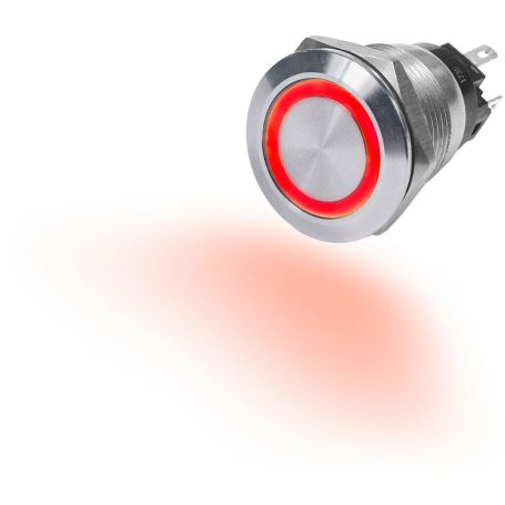 Interrupteur LED à bouton-poussoir 10A OFF-(ON) Rouge