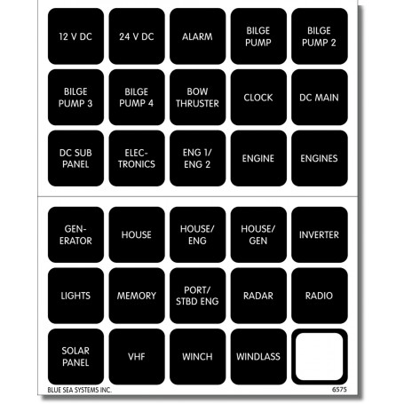 Kit d’étiquettes DC H2O 30 Square Black V2 (Vrac)