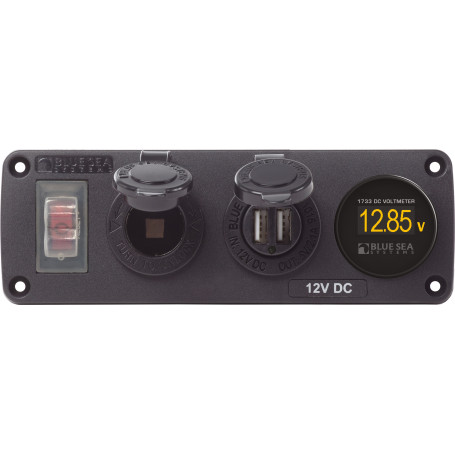 Panneau Acc H2O USB, Prise & Voltmètre