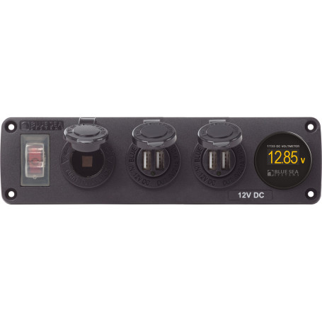 Panneau Acc H2O 2 USBs, prise, voltmètre