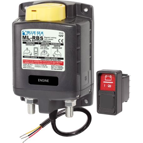 Solénoïde ML 12V RBS SPST avec contrôle manuel 2 (avec commutateur 2145-BSS)