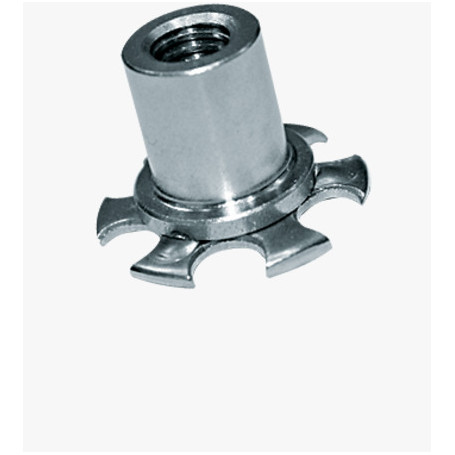 Fixations avec douille taraudée tête ronde Ø19mm fermé - Acier zingué (M8x10) x10