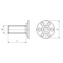 Insert de fixation mâle M1 à tête ronde ø 23 mm avec tige filetée, acier inoxydable - / M8x20 (sachet de 10)