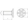 BIGHEAD M1 - Fixations avec goujon fileté tête ronde Ø 30 mm - INOX (M6x30) (sachet de 10)