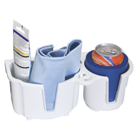 Casier double compartiement avec support boisson - 27 x 10 x 11 cm