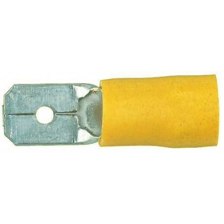 Fiche plate mâle Ø 1.5 - 2.5 mm² - 6.3mm - bleu