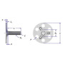 BIGHEAD M1 - Fixations avec goujon fileté tête ronde Ø 30 mm - INOX (M8x40) (sachet de 10)