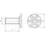 BIGHEAD M1 - Fixations avec goujon fileté tête ronde Ø 30 mm - INOX (M8x50) (sachet de 10)