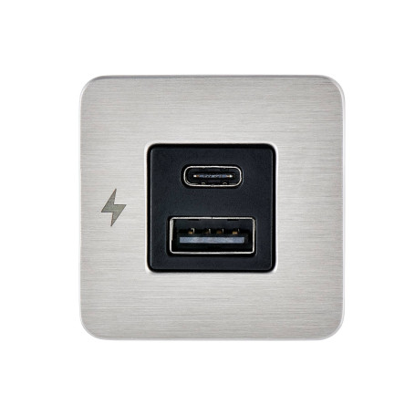 Chargeur pour intérieur USB-A / USB-C - Acier inoxydable - Scanstrut