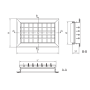 Grille de ventilation à 4 voies en aluminium - 300x100