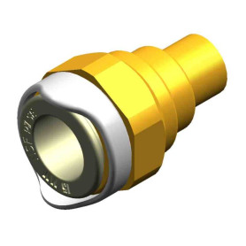 Adaptateur 9/16'' - 24 UNEF mâle pour entrée / sortie robinets. Compatible robinets Gröhe. En laiton (en vrac)