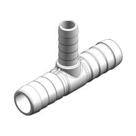 Raccord en T 2 x 3/4'' et 1 x 1/2'' pour tuyaux flexibles 3/4''