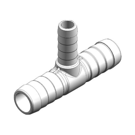 Raccord en T 2 x 3/4'' et 1 x 1/2'' pour tuyaux flexibles 3/4''