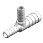Raccord en T 1 x 3/4'' et 2 x 1/2'' pour tuyaux flexibles 3/4'' (en vrac)