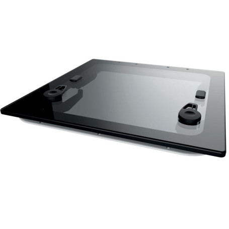 Panneau flush 2G T70 gris foncé avec aérateur finition noire