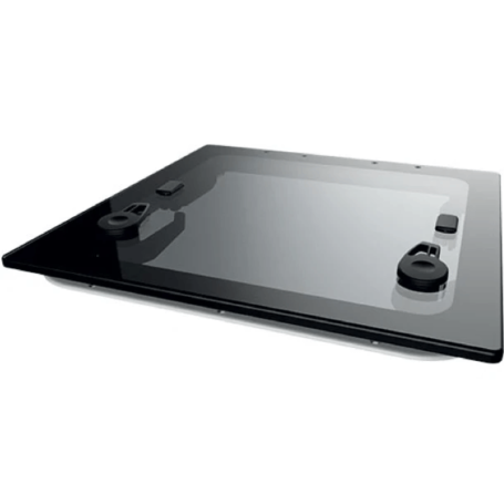 Panneau Flush 2G T20 - gris avec rebord noir, cadre anodisé gris