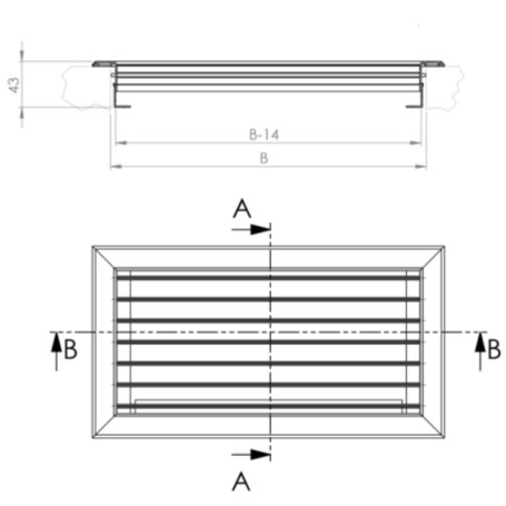 Grille retour d’air en aluminium - 300 x 300 mm - noire
