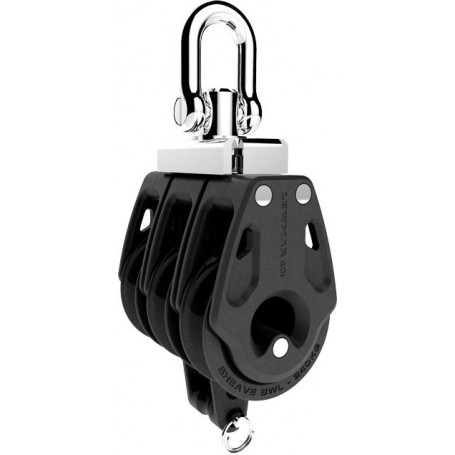 Poulie Control triple & ringot - 40 mm