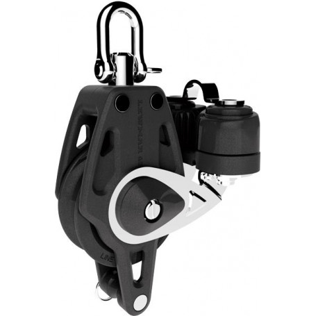 Poulie Control simple, ringot & taquet - 40 mm