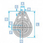 Poulie Racing plat-pont simple - 175 mm