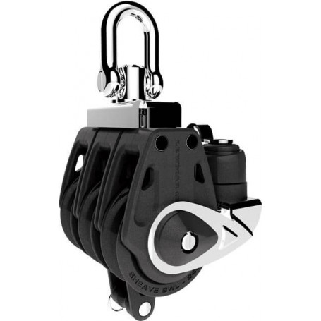 Poulie Control triple avec ringot & taquet - 30 mm