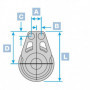 Poulie Racing plat-pont simple - 60 mm