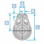 Poulie Racing HR plat-pont double - 80 mm