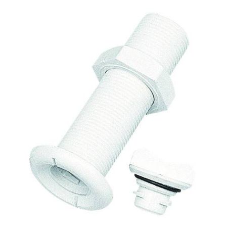 Passe-coque avec bouchon rond et joint torique, fermeture quart de tour - Ø43 mm