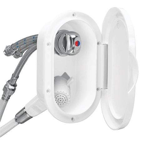 Boîtier double douchette mitigeur connexion 3 tuyau 20 cm + tuyau douchette 3 m