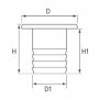 Nable polyamide chargé verre, bouchon inox, pour diesel Ø51 mm
