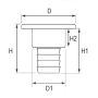 Nable polyamide chargé verre, bouchon inox, pour eau douce Ø38 mm
