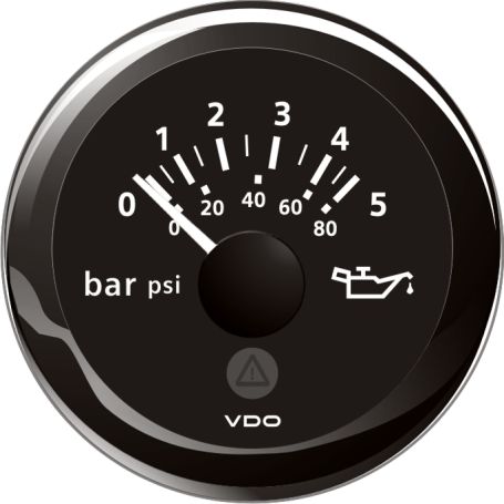 Manomètre pression huile 0-5 bar 0-80 psi - 10-184 Ohm - Viewline