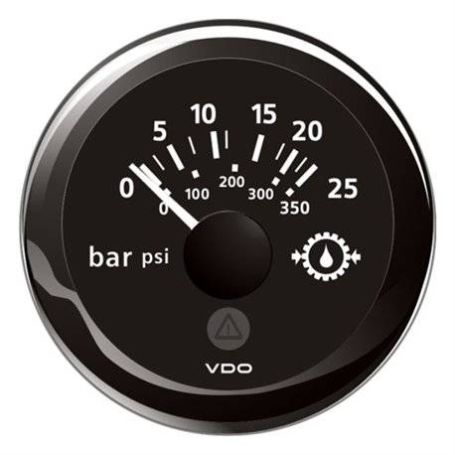 Indicateur de pression d'huile de transmission 25 bar - Ø 52 mm - Viewline