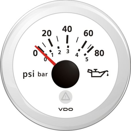 Manomètre pression huile 0-5 bar 0-80 psi - 10-184 Ohm - Viewline